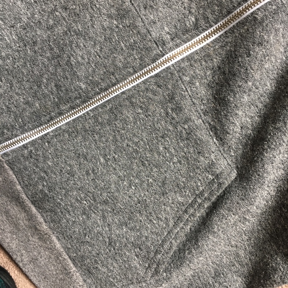 Heather gray American Apparel cotton zip hoodie